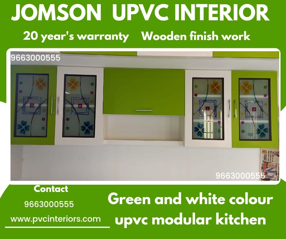 green colors modular kitchen